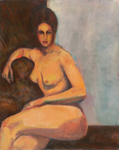 saeed marefat-sitting nude-painting